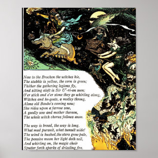 Poster 8x10 Vintage Illustration sorcières Faust
