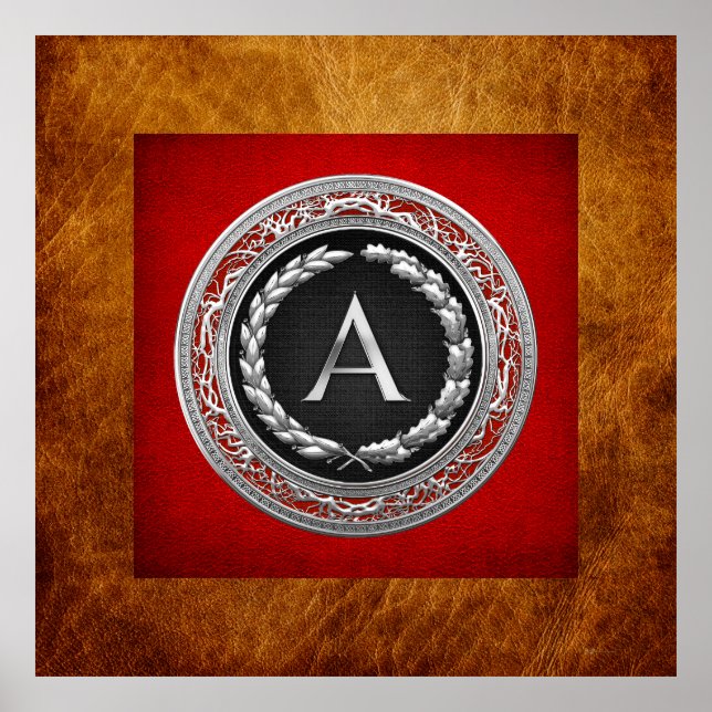 Poster [900] Monogramme Vintage "A" Argent (Devant)