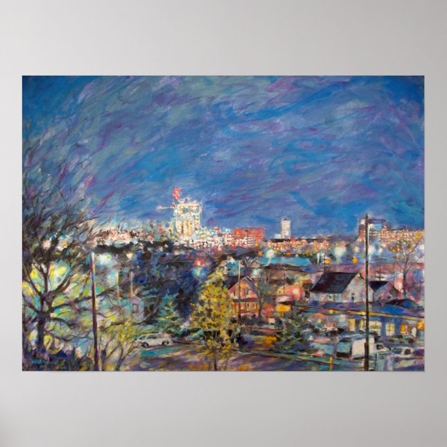 POSTER A2 SKYLINE NIGHT VIEW (Devant)