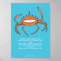 Poster A4 du crabe à araignée, du crabe à araignée