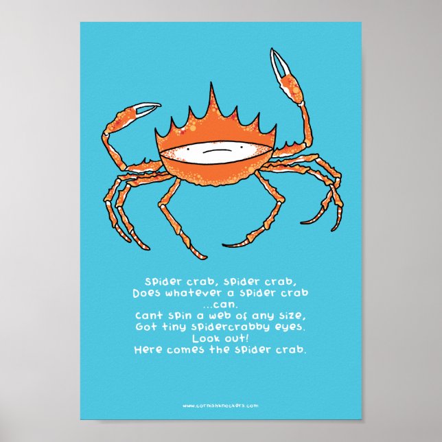 Poster A4 du crabe à araignée, du crabe à araignée (Devant)