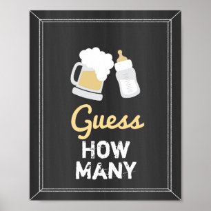 Poster A Baby is Brewing Baby Shower Guess How Many Game