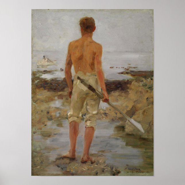 Poster A Boy with an Oar (Devant)