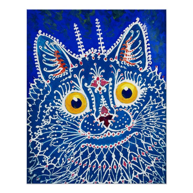 Poster A cat in gothic style by Louis Wain  (Devant)