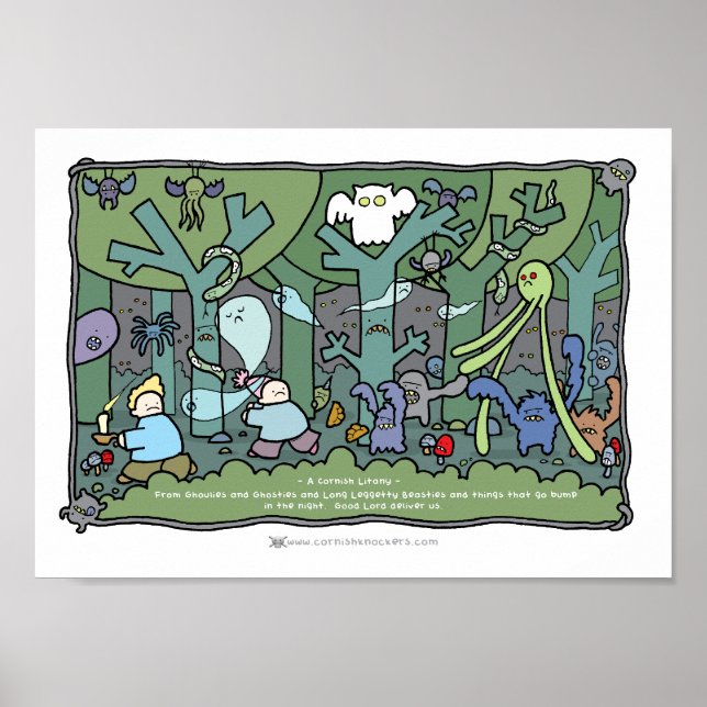 Poster A Cornish Litany A4 Print - Haunted Woods (Devant)