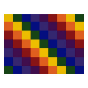 Poster à damiers arc-en-ciel