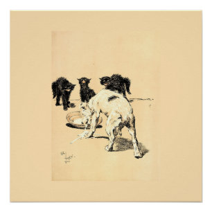 Poster A Dog Day Pl 03 (1902) Cecil Charles Tapestry