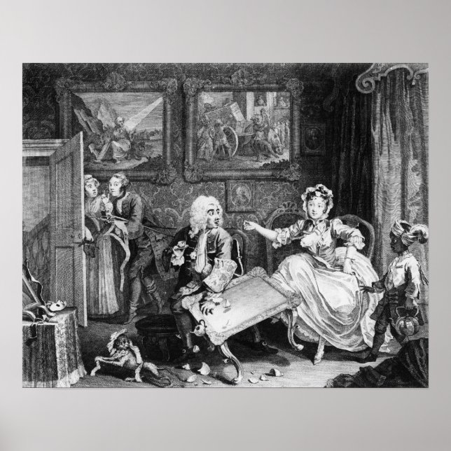 Poster A Harlot's Progress, plaque II, Quarrels (Devant)