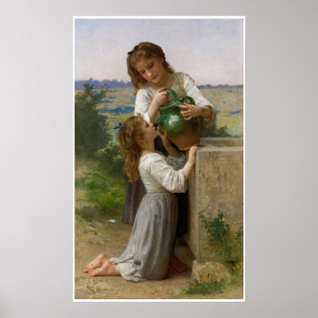 Poster À la fontaine William-Adolphe Bouguereau (Devant)