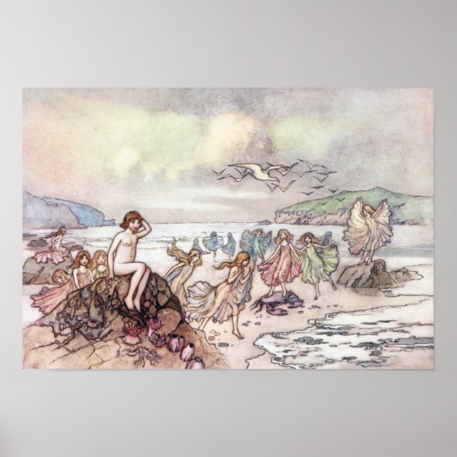 Poster À la recherche de bébés à eau par Warwick Goble (Devant)