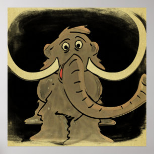 Poster à l'air Vintage Woolly Mammoth