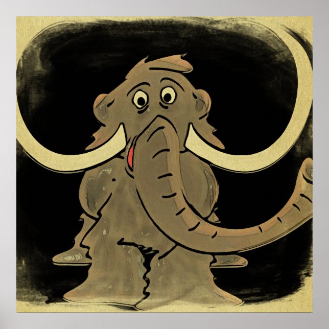 Poster à l'air Vintage Woolly Mammoth (Devant)