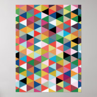 Poster à motifs triangulaire géométrique coloré