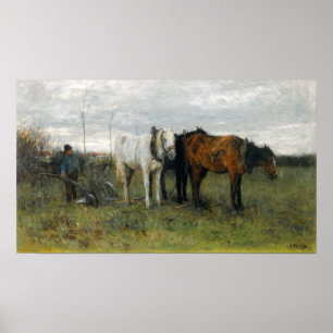 Poster A Ploughing Farmer