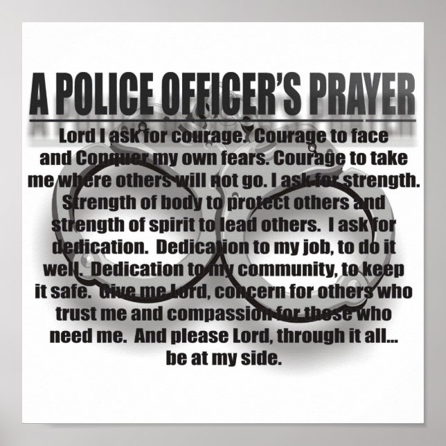 POSTER A POLICE OFFICER'S PRAYER (Devant)