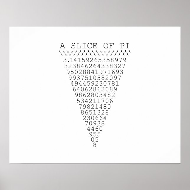Poster A Slice of Pi Numbers (Devant)