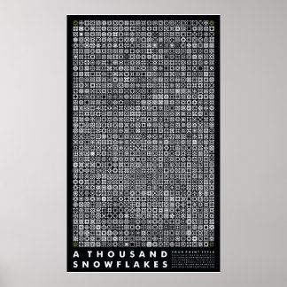 Poster A Thousand Snowflakes - Four Point Style (Black)