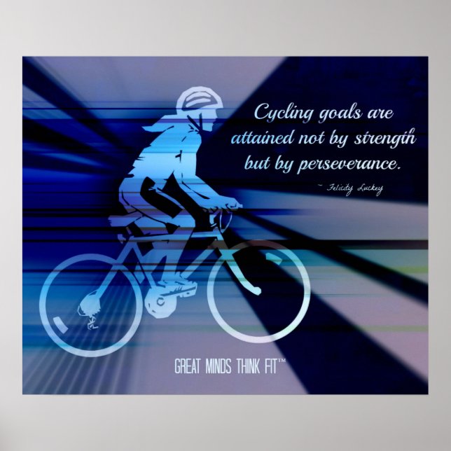 Poster à vélo avec citation pour la persévérance (Devant)