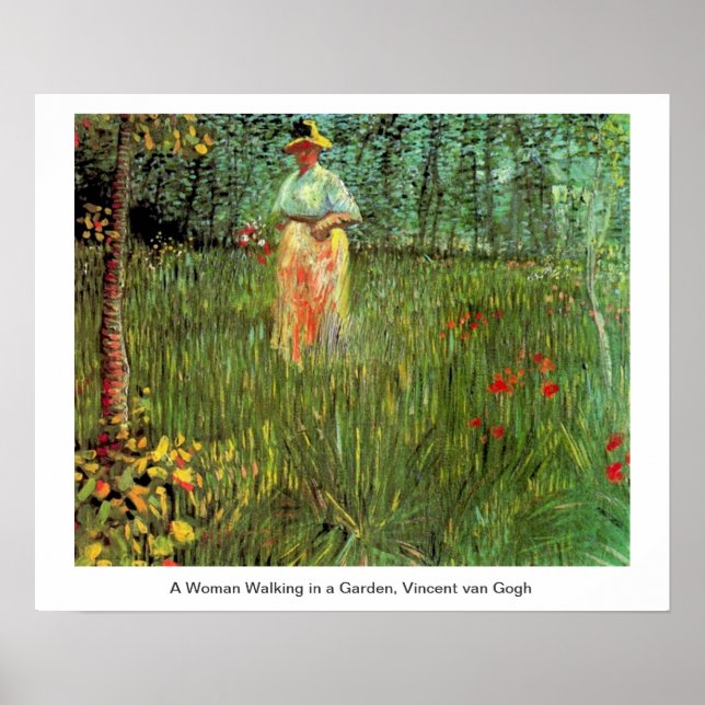 Poster A Woman Walking in a Garden (Devant)