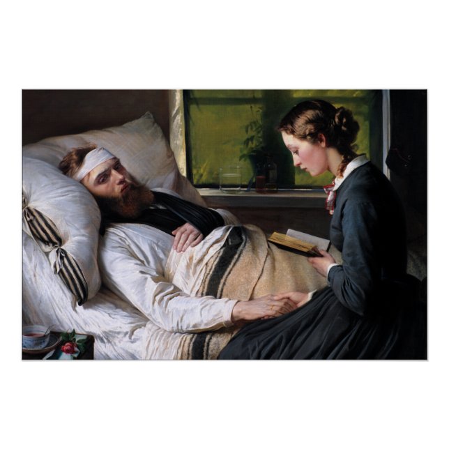 Poster A Wounded Danish Soldier by Elisabeth Baumann (Devant)