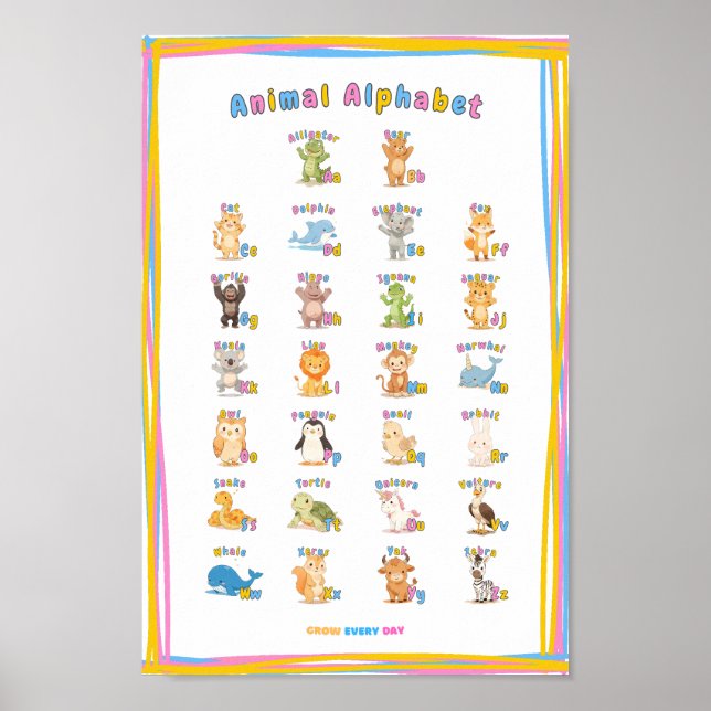 Poster A-Z Animal Alphabet - Croissance Tous Les J (Devant)