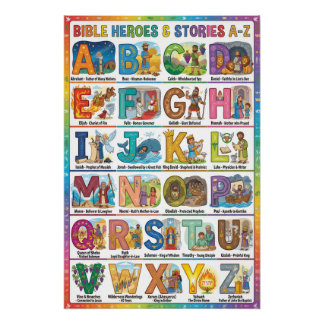 Poster A-Z Bible Heroes and Stories Alphabet