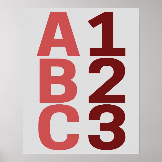 Poster ABC 123 Numéros alphabétiques de l'affiche (Devant)