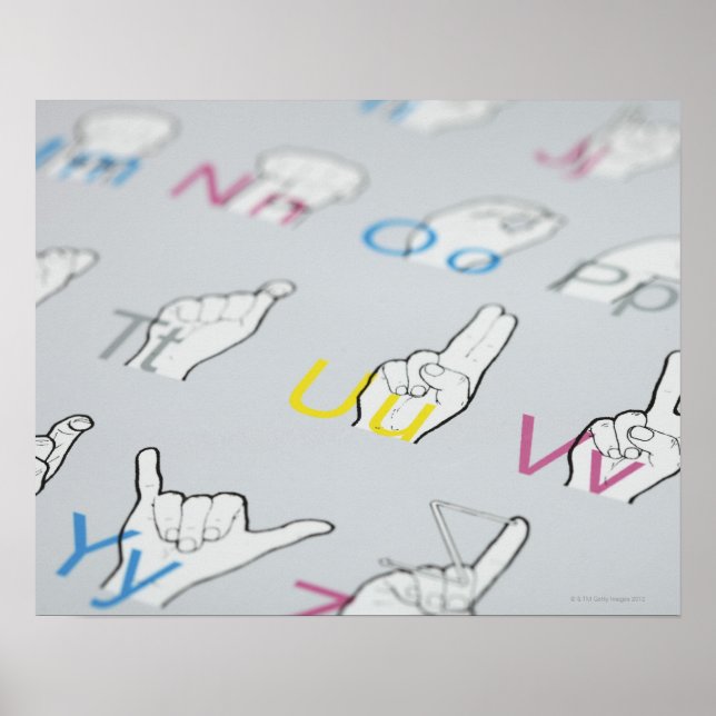 Poster ABC de la langue des signes (Devant)
