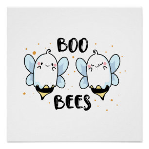 Poster Abeilles de Boo Ghost mignonnes - Drôle Halloween 