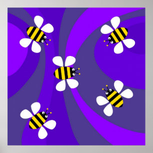 Poster Abeilles funky