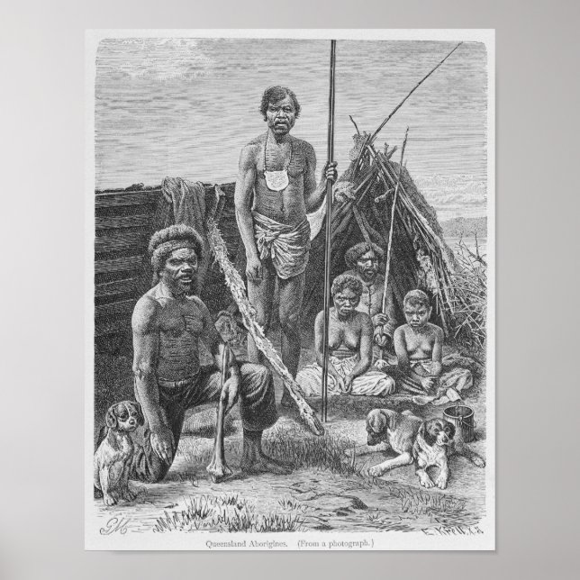 Poster aborigènes du Queensland gravé d'une photo (Devant)