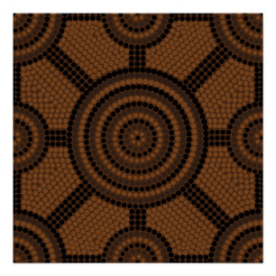 Poster Aboriginal dot painting
