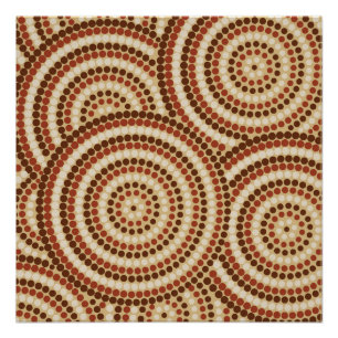 Poster Aboriginal dot painting