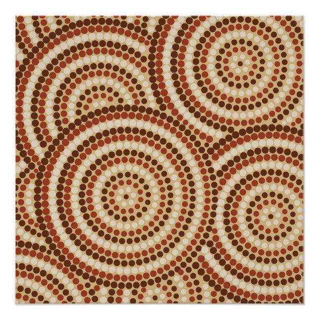Poster Aboriginal dot painting (Devant)