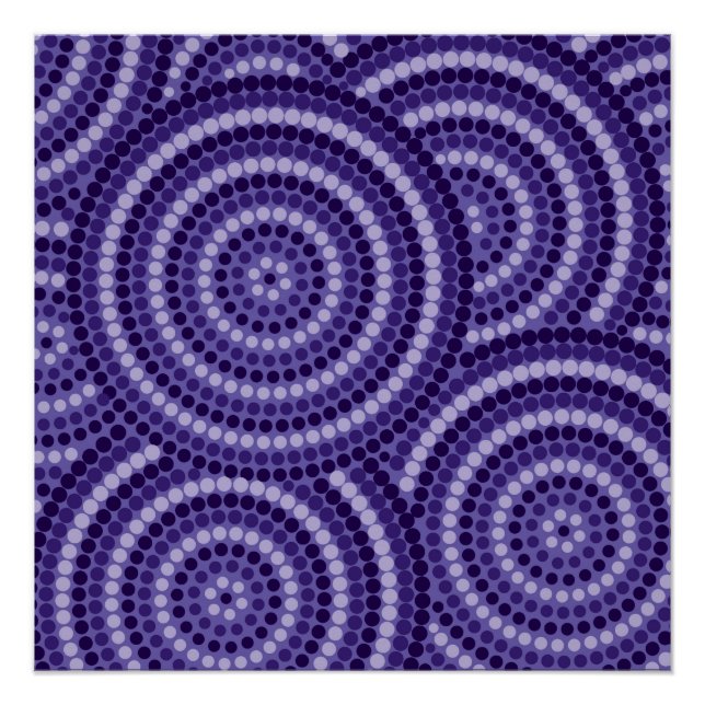 Poster Aboriginal dot painting (Devant)