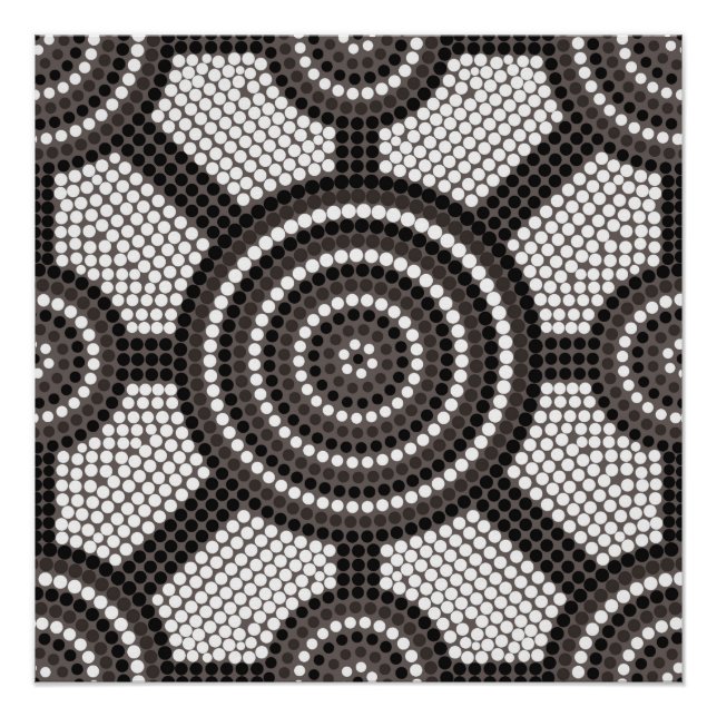 Poster Aboriginal dot painting (Devant)