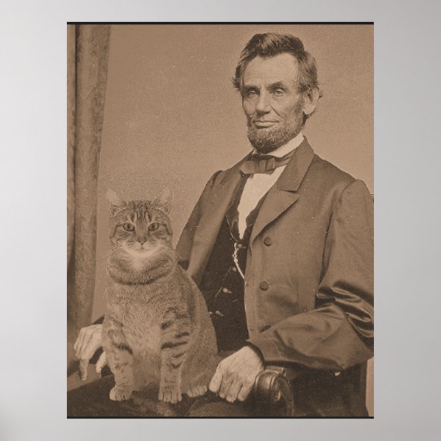 Poster Abraham Lincoln et son chat Gloria 3 (Devant)