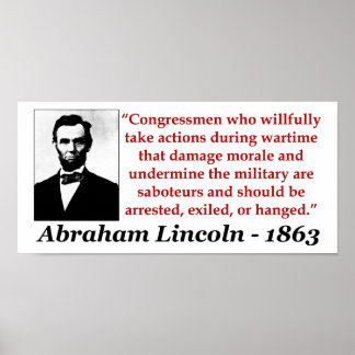 Poster Abraham Lincoln : Les Saboteurs Devraient Être...