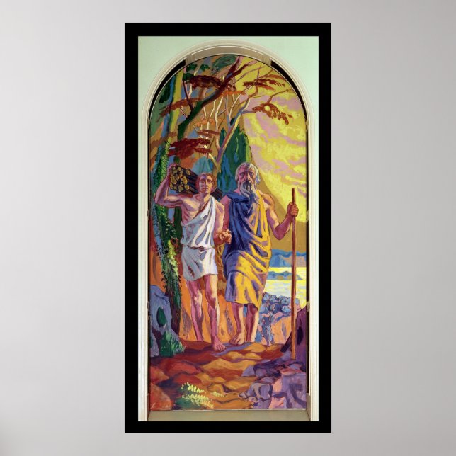 Poster Abraham va offrir à Isaac son fils (Devant)