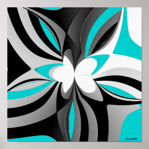 Poster Abrégé sur noir gris d'Aqua