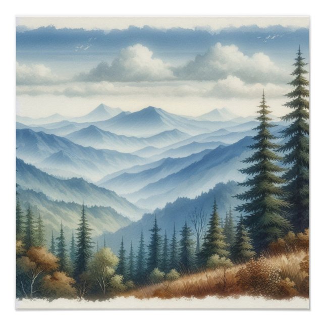 Poster Abstract Landscape Beautiful View of the Mountains (Devant)