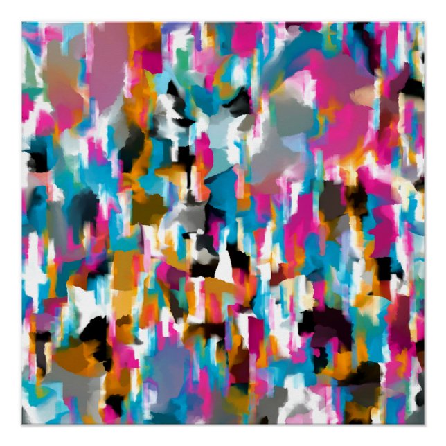 Poster Abstract Leafy Glossy Pattern  (Devant)