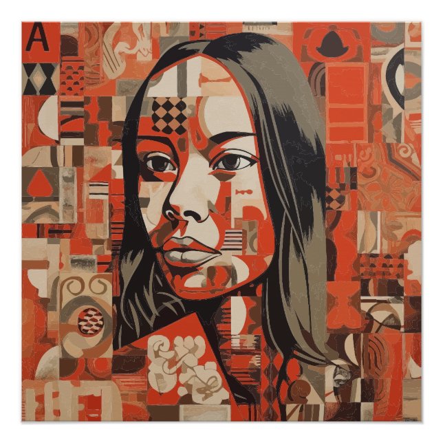 Poster Abstract Portrait of a Woman (Devant)