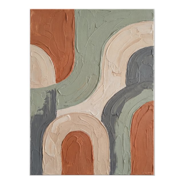 Poster Abstract Terracotta Boho Wall Art (Devant)