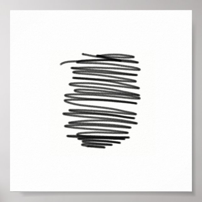Poster Abstrait Art minimaliste gris blanc (Devant)