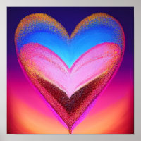 Poster Abstrait au coeur étincelant