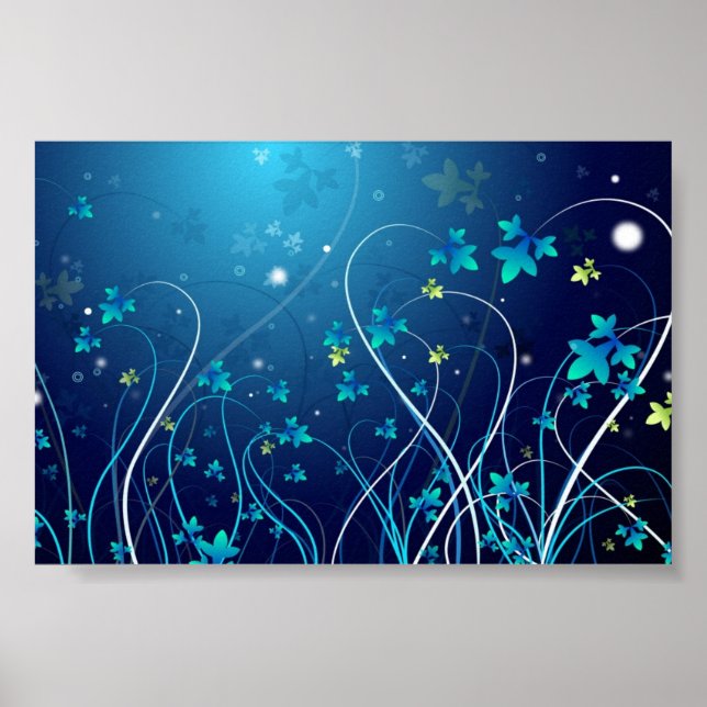 Poster Abstrait bleu (Devant)