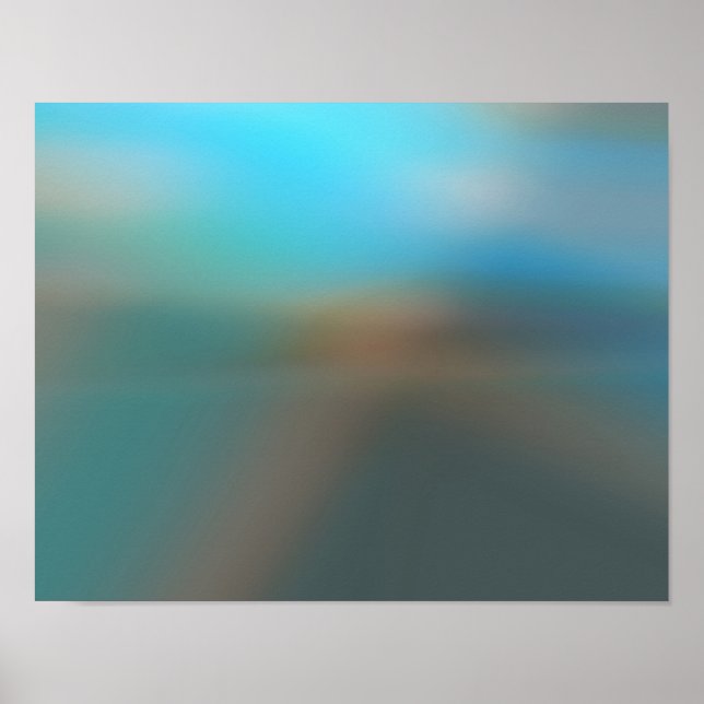 Poster Abstrait bleu et Brown #2 (Devant)