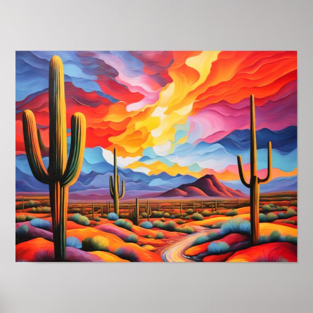 Poster Abstrait Colorful Arizona (Devant)