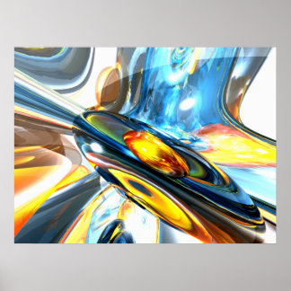 Poster Abstrait couleur oscillant